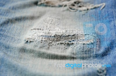 Background Of Blue Jeans Lack Stock Photo