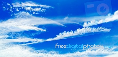 Background Of Blue Sky And Beautiful Sky On Summer Stock Photo