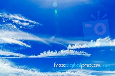 Background Of Blue Sky And Beautiful Sky On Summer Stock Photo