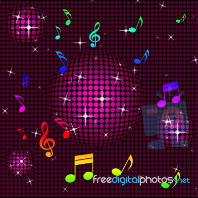 Background Pink Shows Hi Tech And Clef Stock Image