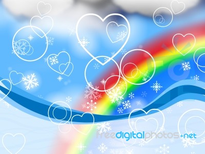 Background Rainbow Represents Valentine's Day And Abstract Stock Image