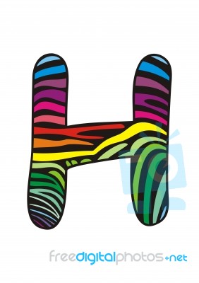 Background Skin Zebra Shaped Letter H Stock Image