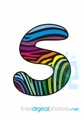 Background Skin Zebra Shaped Letter S Stock Image