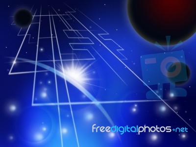 Background Space Represents Solar System And Abstract Stock Image