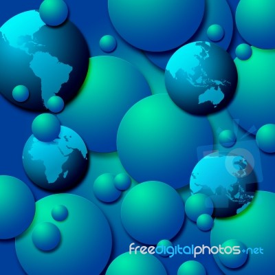 Background Spheres Indicates Empty Space And Abstract Stock Image