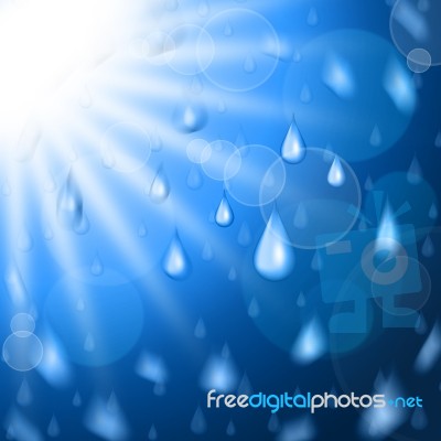 Background Sun Indicates Raining Design And Sunburst Stock Image