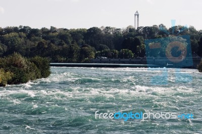 Background With An Amazing Niagara River At Fall Stock Photo