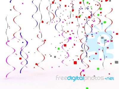 background with falling ribbon Stock Image