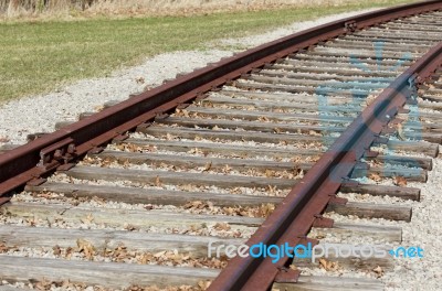 Background With The Beautiful Old Rusty Railway Stock Photo