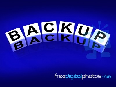 Backup Blocks Mean Store Restore Or Transfer Documents Or Files Stock Image