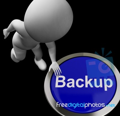 Backup Button For Archives And Data Storing Stock Image