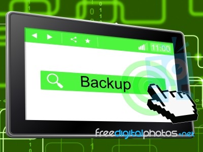 Backup Online Shows World Wide Web And Archives Stock Image