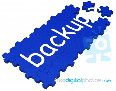 Backup Puzzle Showing Safe Files Stock Image