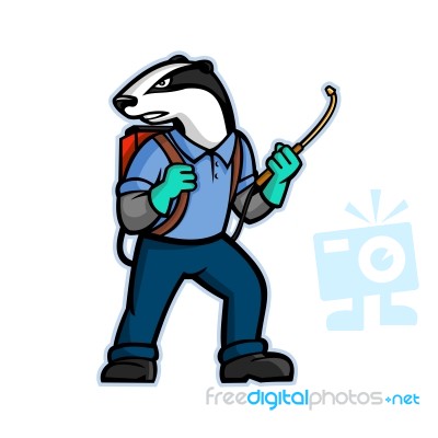 Badger Pest Control Mascot Stock Image