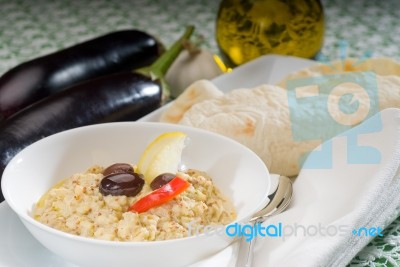 Badingian Mutabbal Baba Ghanoush Stock Photo