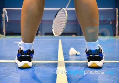 Badminton Court Stock Photo