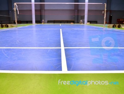 Badminton Court Stock Photo