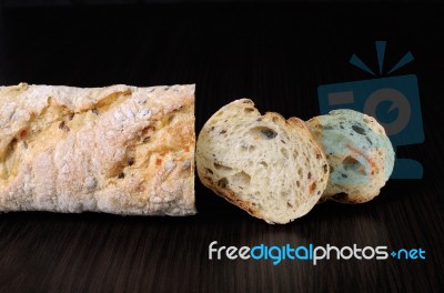 Baguette With Cereals Stock Photo