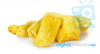 Baked Jackfruit Isolated On The White Background Stock Photo