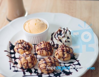 Bakery And Ice Coffee Stock Photo