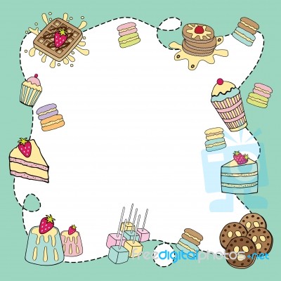 Bakery Doodle Border Blank Stock Image