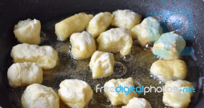 Baking Gnocchi In Oil Stock Photo