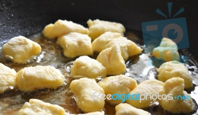 Baking Gnocchi In Oil Stock Photo