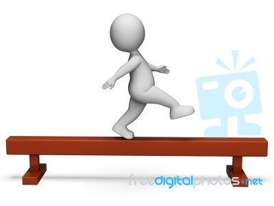 Balance Beam Represents Get Fit And Exercise 3d Rendering Stock Image