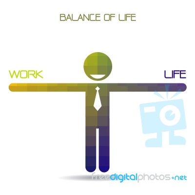 Balance Scale Between Work And Life Idea Stock Image