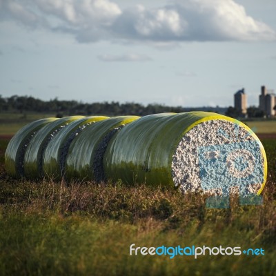 Bales Of Cotton In Oakey, Queensland Stock Photo