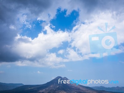 Bali Volcano, Agung Mountain From Kintamani In Bali Stock Photo