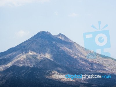 Bali Volcano, Agung Mountain From Kintamani In Bali Stock Photo