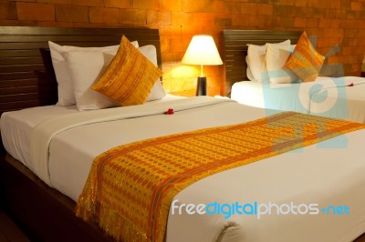 Balinese Style Bedroom Stock Photo