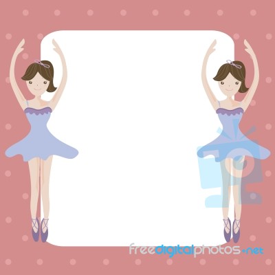 Ballet Girls Cartoon With Empty Space For Your Text Stock Image