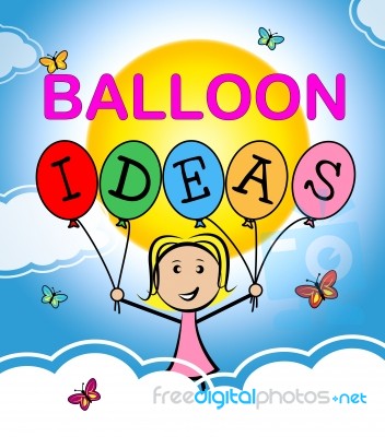 Balloon Ideas Represents Considering Thinking And Choices Stock Image