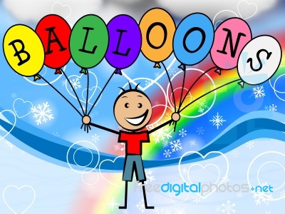 Balloons Boy Means Celebration Youth And Kids Stock Image