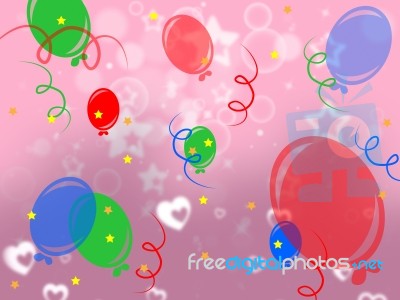 Balloons Celebrate Means Backdrop Background And Design Stock Image