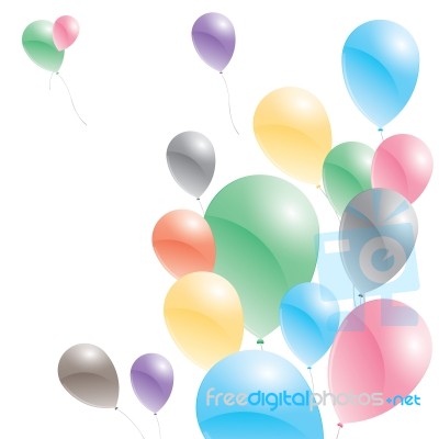 Balloons On A White Background. Multicolored Balloons Stock Image