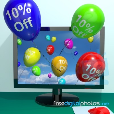 Balloons with 10 percent discount Stock Image