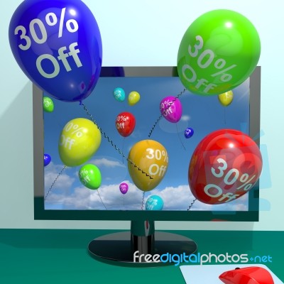 Balloons with 30 percent discount Stock Image