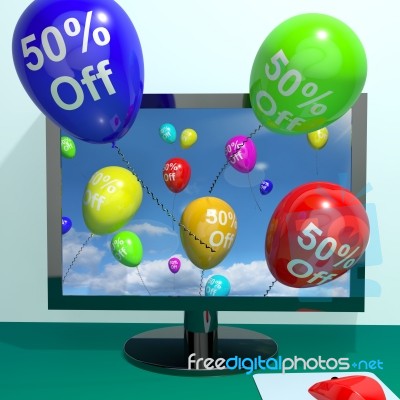 Balloons with 50 percent discount Stock Image