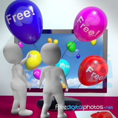 Balloons With Free Showing Freebies And Promotions Online Stock Image