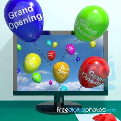 Balloons With Grand Opening Word Stock Image