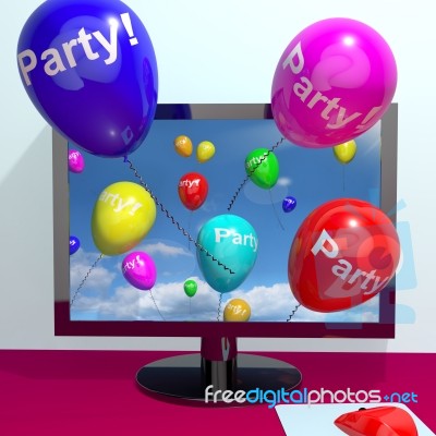 Balloons with Party word Stock Image