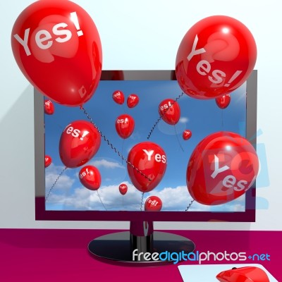 Balloons with yes word Stock Image