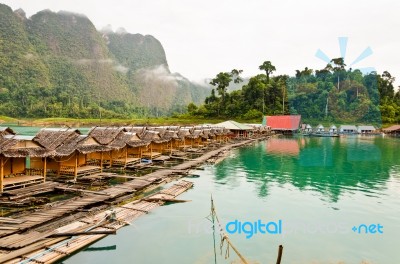 Bamboo Floating Resort Stock Photo