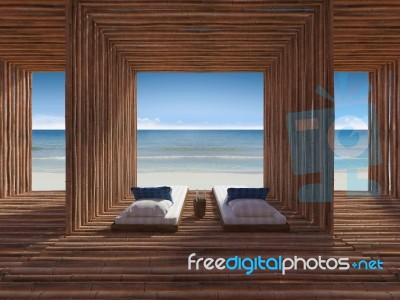 Bamboo Room Stock Photo