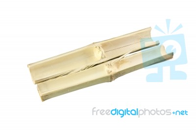 Bamboo Tube Cut Off On White Background Stock Photo