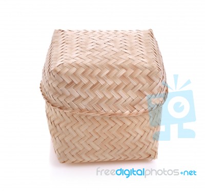 Bamboo Wooden Rice Box Call Kratib Rice In Thailand Stock Photo