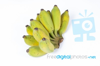 Banana And White Background Stock Photo